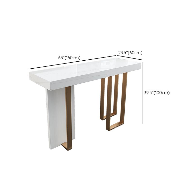 Contemporary Style Rectangle Pub Set 1/5 Pieces Faux Marble Pub Dining Set