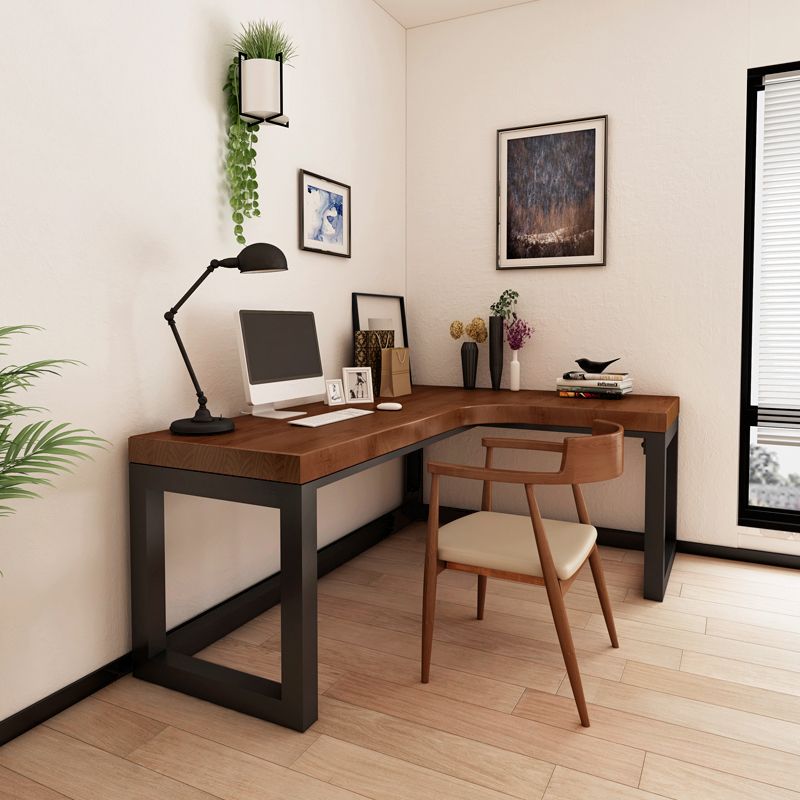 Escritorio de escritura de caballete de madera sólida escritorio de oficina de forma industrial