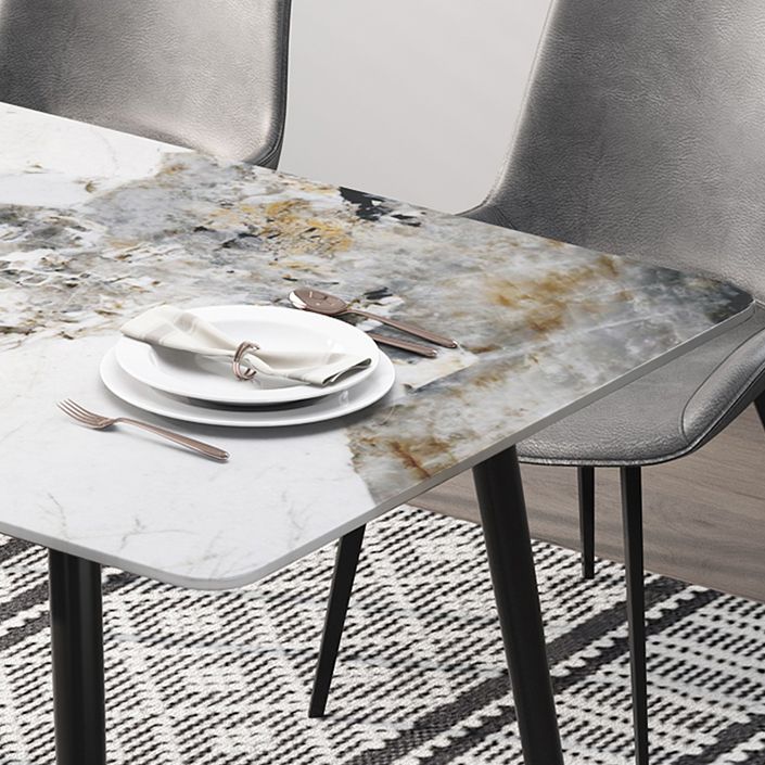 Industrial Style Rectangle Dining Site Table Stone Dining Room Home Furniture Clearhalo ' dining_table' 'Dining Tables & Seating' 'Dining Tables' 'furn' 'furn_dining_table' 'Furniture' 'furniture_dining_table' 'Kitchen & Dining Furniture' 'kitchen&dining_furn' 'kitchen' 'kitchen_dining_table' 1200x1200_8d420c1e-a3e6-4858-9002-fe0c5de61c13