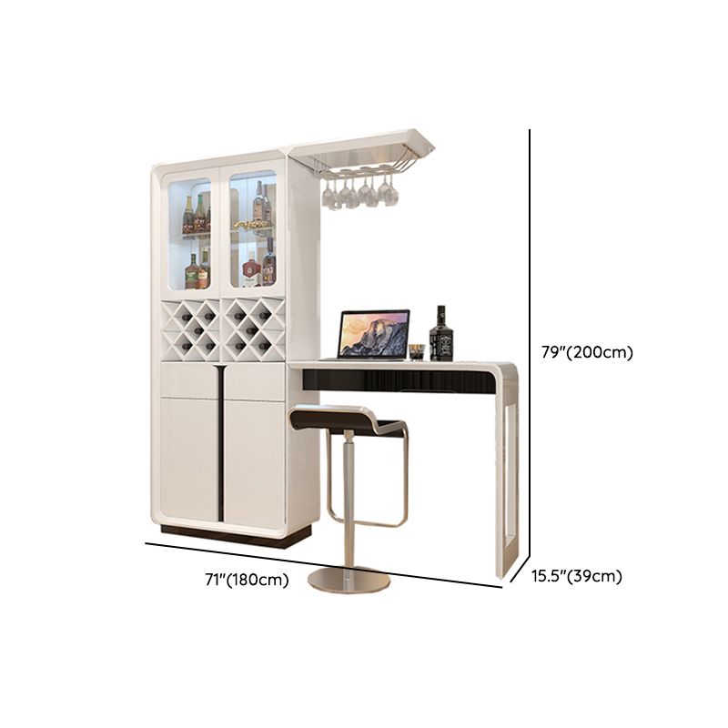 Tabouret de bar contemporain et table de table 2/3 pièces blancs rectangulaires