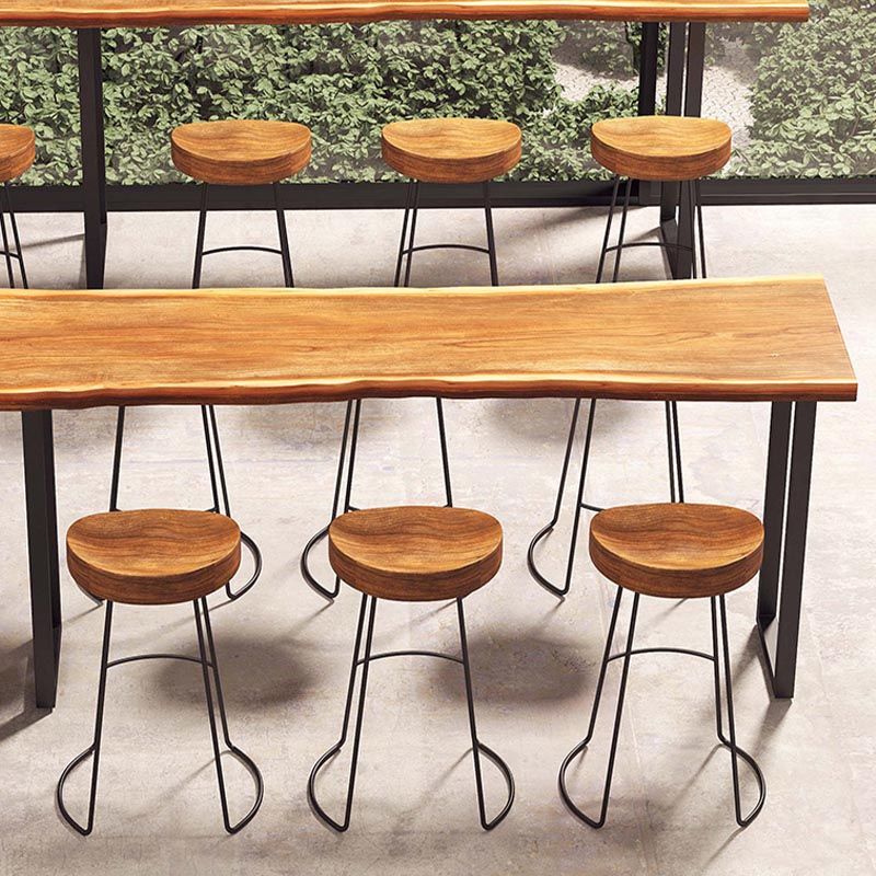 Solid Wood Bar Dining Table Rectangle Industrial Bar Dining Table with Sled Base in Black Clearhalo 'Bar Furniture' 'Bar Tables' 'bar_tables' 'furn' 'furn_bar_tables' 'Furniture' 'furniture_bar_tables' 'Kitchen & Dining Furniture' 1200x1200_9bcb95e5-ac07-4bd8-8a57-5c52bcd5fae5
