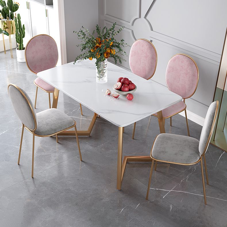 Minimalist Rectangle Shape White Dining Table Sintered Stone Standard Dining Table for Kitchen Clearhalo ' dining_table' 'Dining Tables & Seating' 'Dining Tables' 'furn' 'furn_dining_table' 'Furniture' 'furniture_dining_table' 'Kitchen & Dining Furniture' 'kitchen&dining_furn' 'kitchen' 'kitchen_dining_table' 1200x1200_9cfb70d6-d32b-4aca-8f9c-03527cec0a00