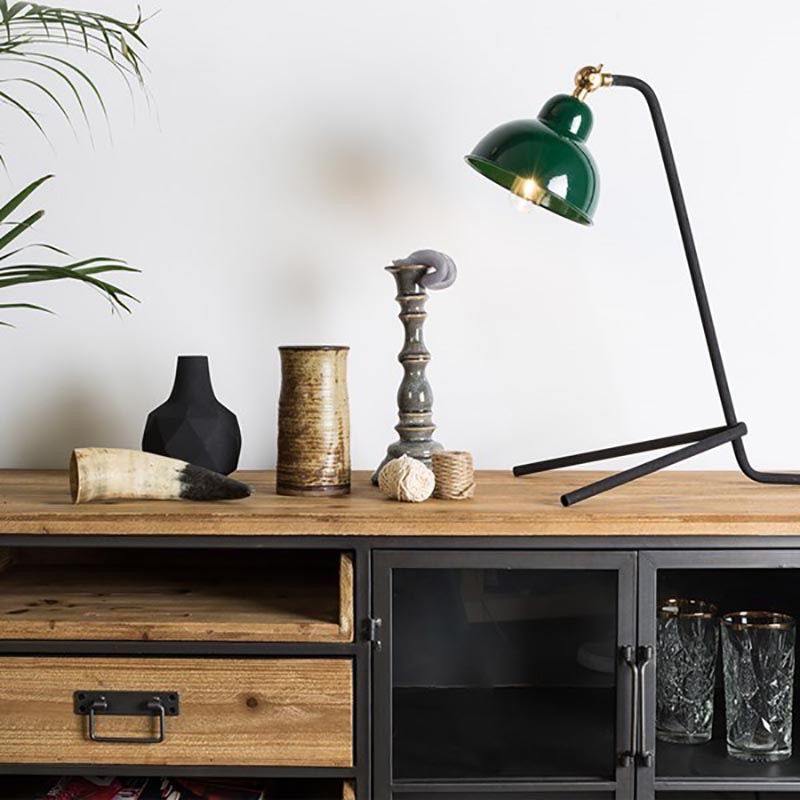 Server da pranzo moderno in legno massiccio e metallo in metallo con cassetti e armadi