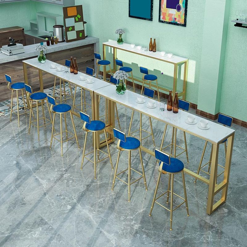Mesa de comedor de bar rectángulo Mesa de comedor de altura de contador de mármol.