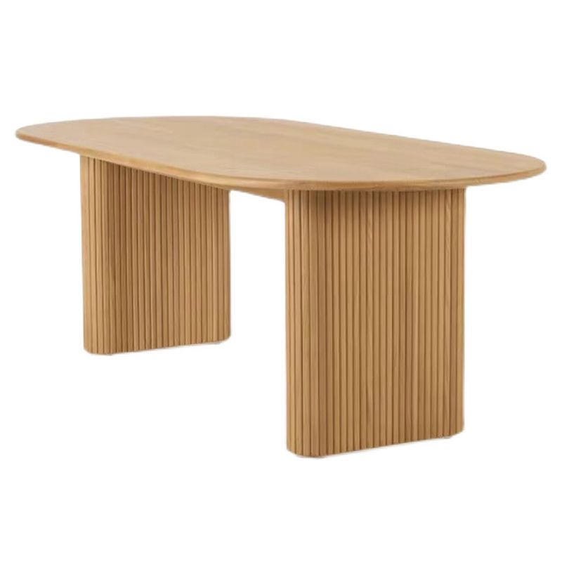 Minimalist Solid Wood Khaki Dining Table Oval Shape Standard Dining Table for Kitchen Clearhalo ' dining_table' 'Dining Tables & Seating' 'Dining Tables' 'furn' 'furn_dining_table' 'Furniture' 'furniture_dining_table' 'Kitchen & Dining Furniture' 'kitchen&dining_furn' 'kitchen' 'kitchen_dining_table' 1200x1200_a83ce882-7851-4a99-ab75-a84629e44cd9