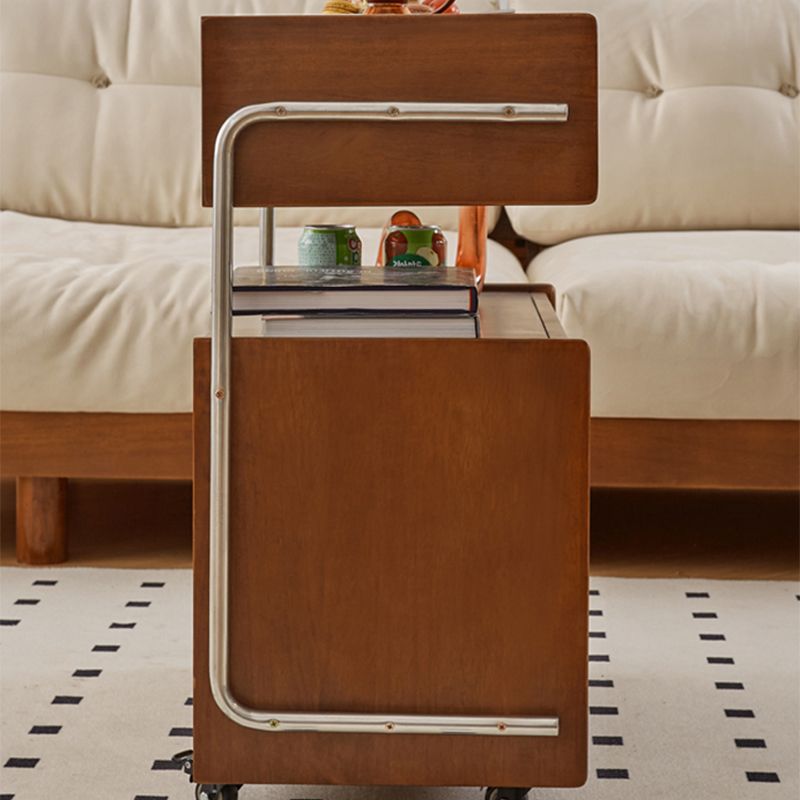 Robert -salontafel met wielen in steel met stogage -lade