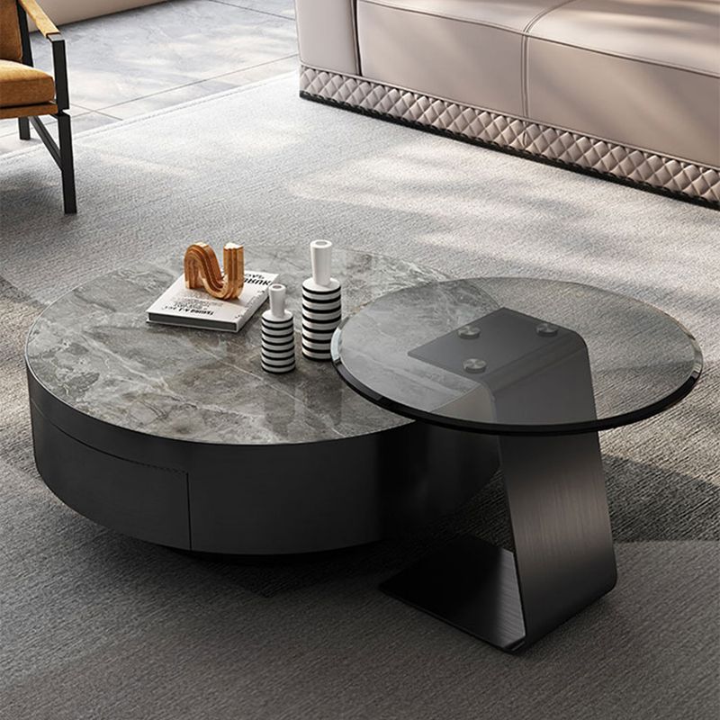 Tavolino da caffè glam del piedistallo set di tavolini con cassetto