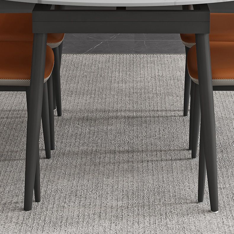 Modern Style Round 4 Legs Table Stone Dining Room Home Furniture with Drop-Leaf Clearhalo ' dining_table' 'Dining Tables & Seating' 'Dining Tables' 'furn' 'furn_dining_table' 'Furniture' 'furniture_dining_table' 'Kitchen & Dining Furniture' 'kitchen&dining_furn' 'kitchen' 'kitchen_dining_table' 1200x1200_afeaaefa-ce10-45b5-bc4b-a2ce810c16ad