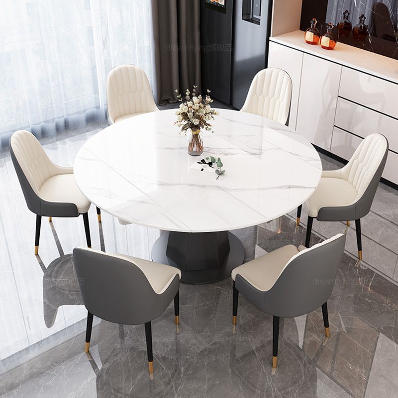 Modern Sintered Stone Dining Table Drop-Leaf Dinner Table for Dining Room