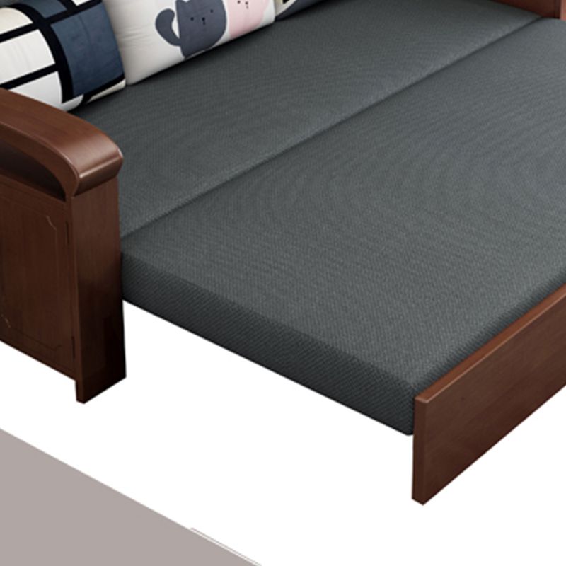 Da 30,7 "di divano futon largo con lino grigio pieghevole scandinavo