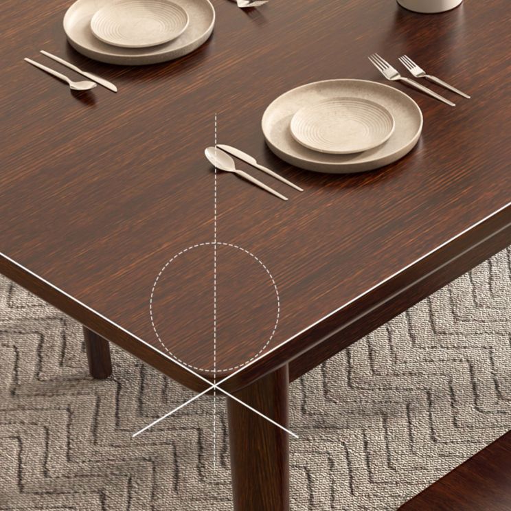 Modern Brown Rubberwood Space Saving Dining Table with 4 Legs Clearhalo 'Dining Tables & Seating' 'Dining Tables' 'dining_table' 'furn' 'furn_dining_table' 'Furniture' 'Kitchen & Dining Furniture' 1200x1200_b56954a8-d2a0-4cae-92e0-8c0eee7afadc
