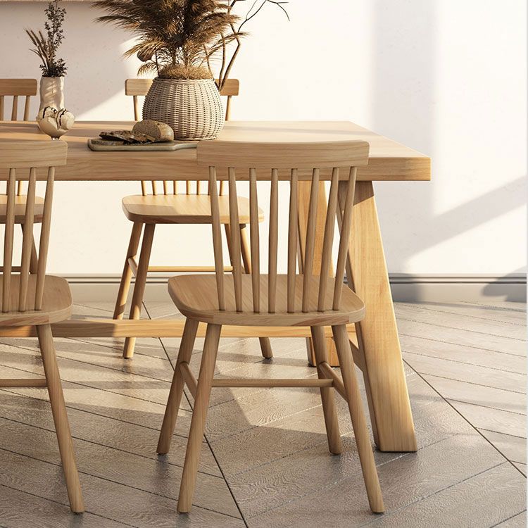 Square Modern Style Dining Room Set Solid Wood Dining Furniture Set with Trestle Table Clearhalo 'Dining Room Sets' 'Dining Tables & Seating' 'dining_room_set' 'furn' 'furn_dining_room_set' 'Furniture' 'furniture_dining_room_set' 'Kitchen & Dining Furniture' 'kitchen&dining_furn' 'kitchen' 1200x1200_b76fed84-5721-44a1-b340-d8e0071a5895