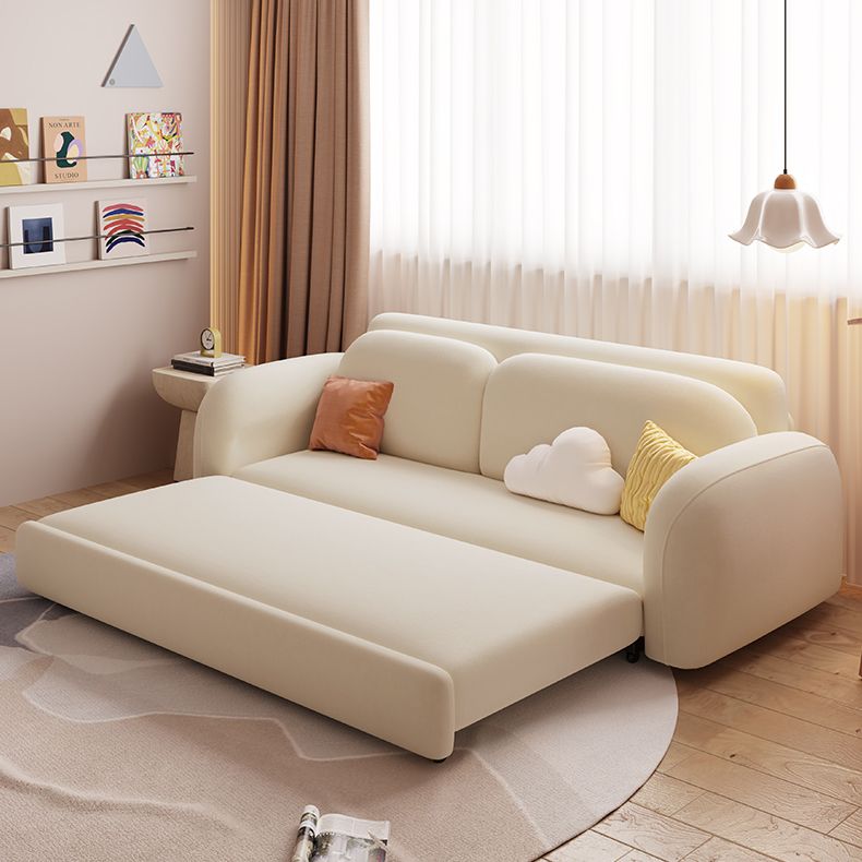 Zeitgenössisches Schläfersofa gepolsterte Futonsofa Bett in Weiß