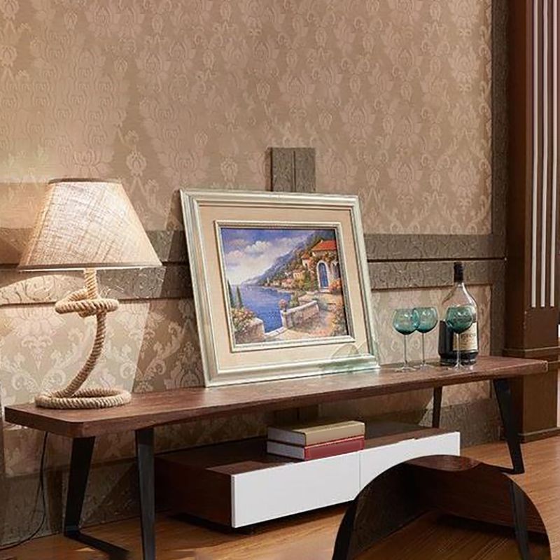 15.75 "H TV -standaard industriële stijl tv -standconsole in bruin met massief hout