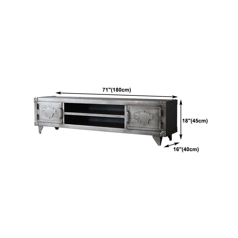 Console TV grigia in stile TV da 17,72 "H in stile TV con 2 porte per soggiorno