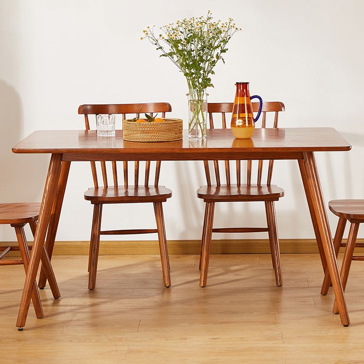 Rectangle Simplicity Dining Table Oak Solid Wood Table with 4 Legs for Dining Room Clearhalo ' dining_table' 'Dining Tables & Seating' 'Dining Tables' 'furn' 'furn_dining_table' 'Furniture' 'furniture_dining_table' 'Kitchen & Dining Furniture' 'kitchen&dining_furn' 'kitchen' 'kitchen_dining_table' 1200x1200_d17f40a4-41b6-4e5a-a557-fec05ae6e0bf