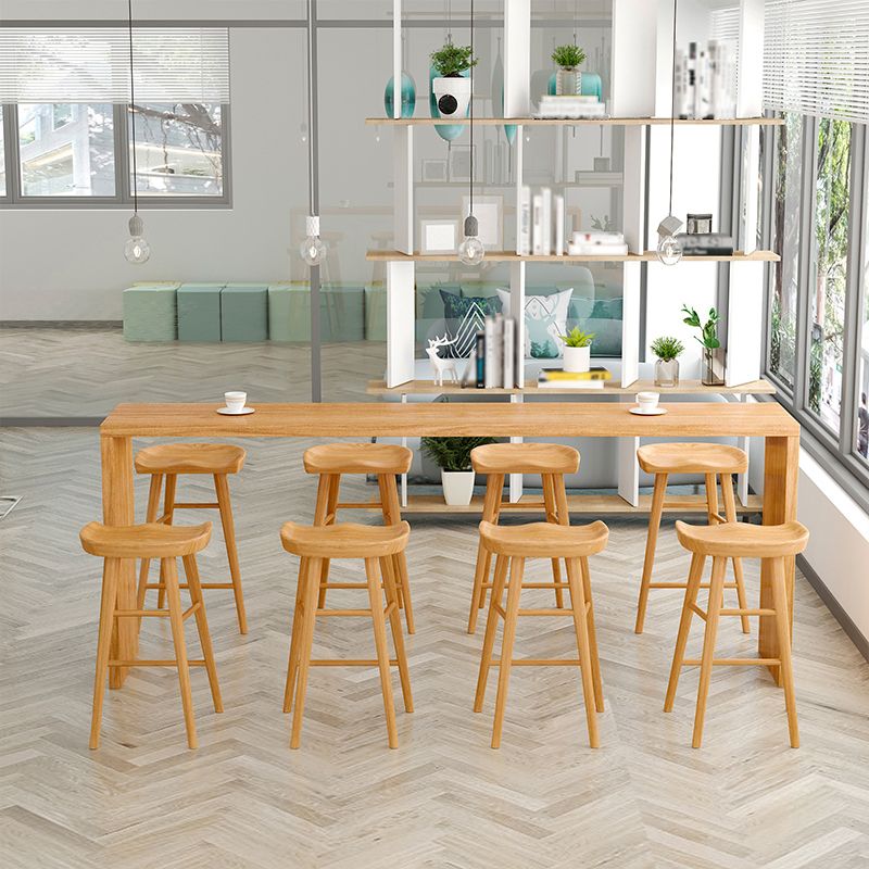 Brown Industrial Style Bar Table Solid Wood Coffe Shop Casual Bar Table Clearhalo 'Bar Furniture' 'Bar Tables' 'bar_tables' 'furn' 'furn_bar_tables' 'Furniture' 'furniture_bar_tables' 'Kitchen & Dining Furniture' 1200x1200_d1a57618-4e09-412f-863f-1bd3fd36e59f