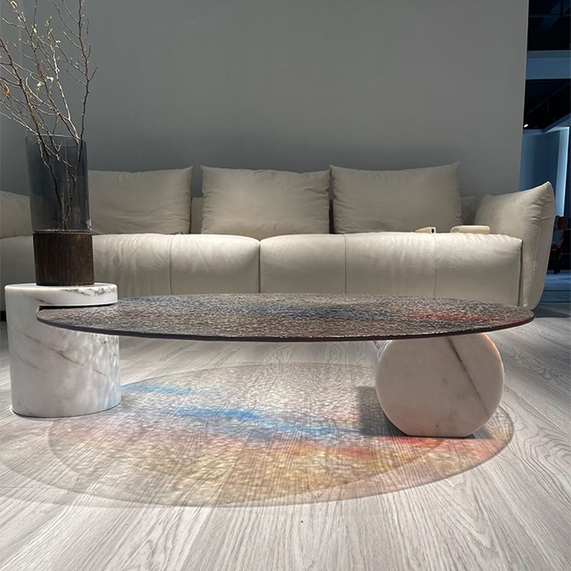 Round No Distressing Coffee Table Glass Tropical Single Coffee Table with 2 Legs Clearhalo 'Coffee & Accent Tables' 'Coffee Tables' 'coffee_tables' 'furn' 'furn_coffee_tables' 'Furniture' 'Living Room Furniture' 1200x1200_d7761bb4-0abf-4ddb-a129-6d17e5deedb6