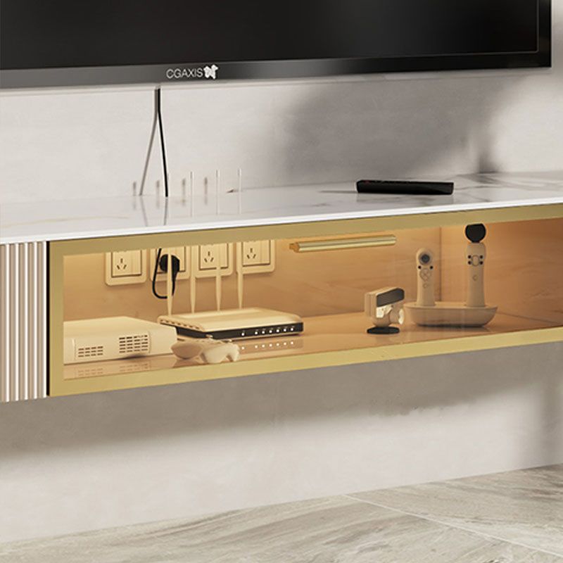 11.81 "W TV Stand TV STAND GLAM CONSOLA DE TV WHITE MALDENTE CON 2 CABINADOS