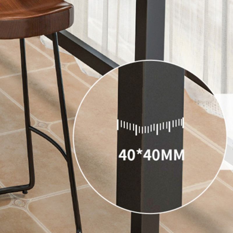 Modern Simple Indoor Bar Table Rectangle Bar Stool Table with Footrest
