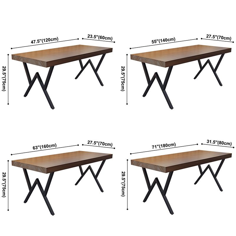 Industrial Rectangle Dining Room Table Pine Solid Wood Table with Black Double Pedestal Clearhalo ' dining_table' 'Dining Tables & Seating' 'Dining Tables' 'furn' 'furn_dining_table' 'Furniture' 'furniture_dining_table' 'Kitchen & Dining Furniture' 'kitchen&dining_furn' 'kitchen' 'kitchen_dining_table' 1200x1200_ded7ccd7-b2ae-4d86-8191-850d178583de