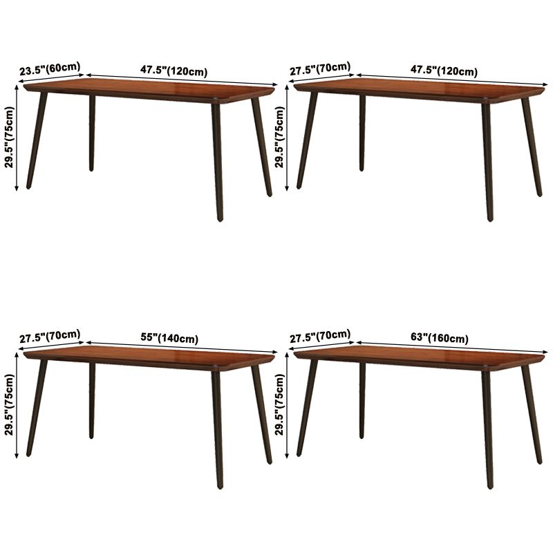 Solid Wood Industrial Dining Table Brown Rectangle Table with Black Frame for Dinning Room Clearhalo ' dining_table' 'Dining Tables & Seating' 'Dining Tables' 'furn' 'furn_dining_table' 'Furniture' 'furniture_dining_table' 'Kitchen & Dining Furniture' 'kitchen&dining_furn' 'kitchen' 'kitchen_dining_table' 1200x1200_df75ba57-b50f-4611-9b10-0c60ed1568c3