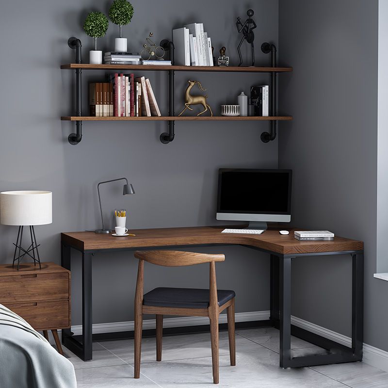 Solid Wood Writing Desk Industrial L-Shaped Task Desk for Home Office Clearhalo 'furn' 'furn_office_desk' 'Furniture' 'Office Desks' 'Office Furniture' 'office_desk' 1200x1200_e0277052-0a7f-44b9-9752-19d154c9d4a2