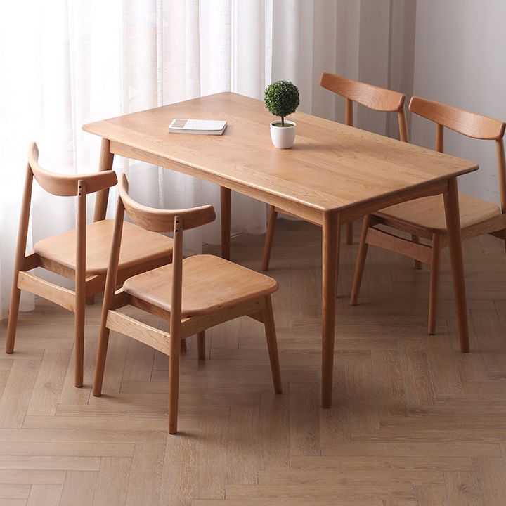 Contemporary Dining Table Cherry Solid Wood Table with 4 Legs for Kitchen Dinner Dining Room Clearhalo ' dining_table' 'Dining Tables & Seating' 'Dining Tables' 'furn' 'furn_dining_table' 'Furniture' 'furniture_dining_table' 'Kitchen & Dining Furniture' 'kitchen&dining_furn' 'kitchen' 'kitchen_dining_table' 1200x1200_e121adfd-5c5e-4971-b5ab-ab7bdd946e59