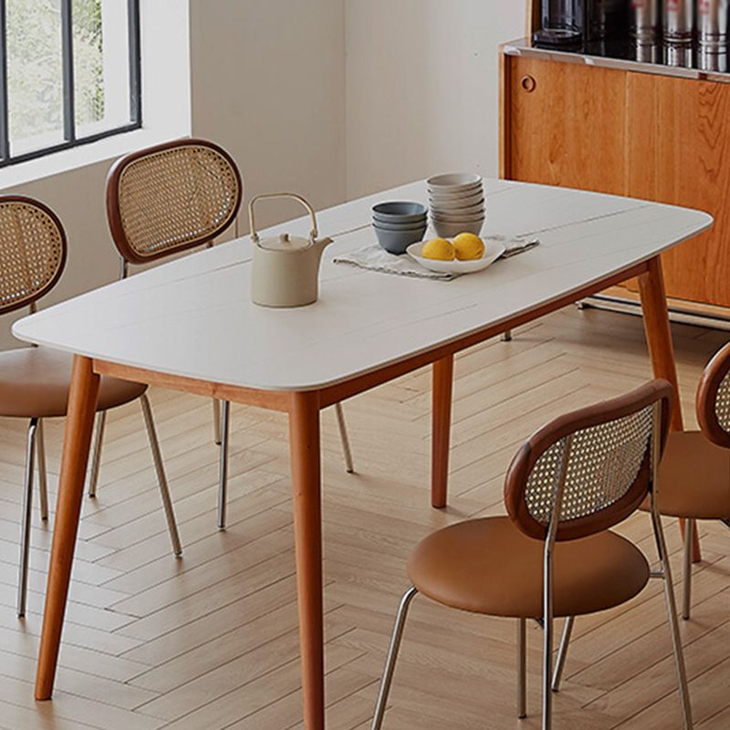 Sintered Stone Top Dining Table Rectangle Table with Wooden Base and 4 Legs Clearhalo ' dining_table' 'Dining Tables & Seating' 'Dining Tables' 'furn' 'furn_dining_table' 'Furniture' 'furniture_dining_table' 'Kitchen & Dining Furniture' 'kitchen&dining_furn' 'kitchen' 'kitchen_dining_table' 1200x1200_e52fc736-19f4-4fd2-a308-b2fd94d4c0c5