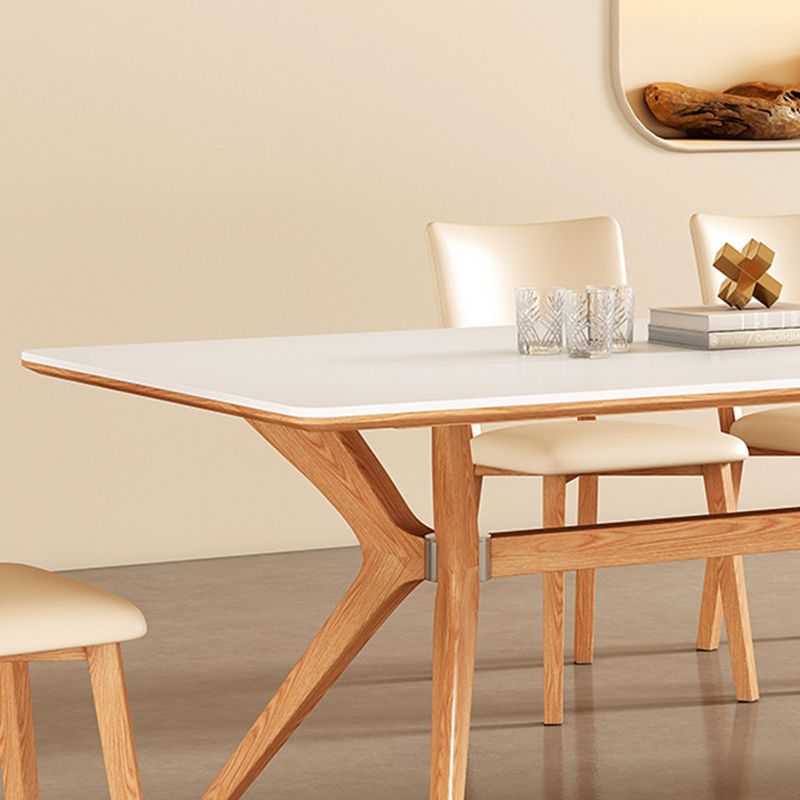 Industrial Dinner Table Rectangle Stone Dining Site Table in White Clearhalo 'Dining Tables & Seating' 'Dining Tables' 'dining_table' 'furn' 'furn_dining_table' 'Furniture' 'Kitchen & Dining Furniture' 1200x1200_e5e688c5-4eba-492a-a353-b35e4617bb05