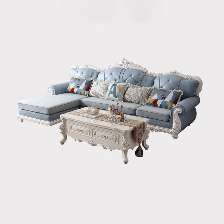 72" Wide French Country Sectional Sofa Leather Sleeper Sectional ...