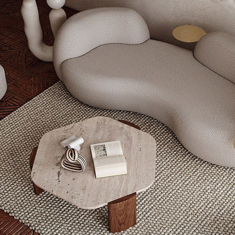 Contemporary Coffee Table Single Stone Coffee Cocktail Table