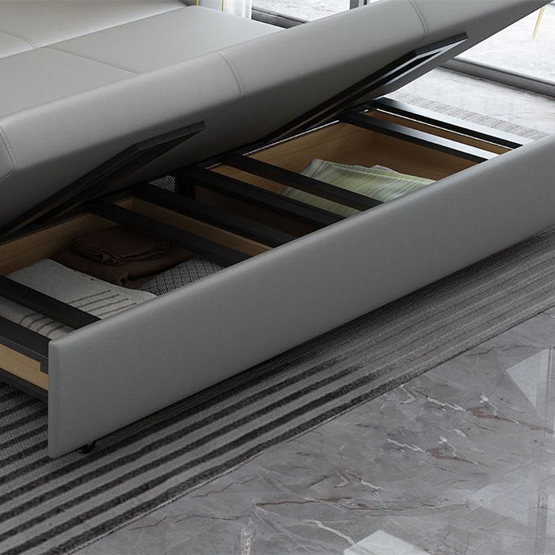 Scandinavian Upholstered Sleeper Sofa Faux Leather Convertible Sofas Clearhalo 'furn' 'furn_futons' 'Furniture' 'Futons & Daybeds' 'Futons' 'Living Room Furniture' 1200x1200_e9b532de-215a-4243-9758-5ccfee8d41be