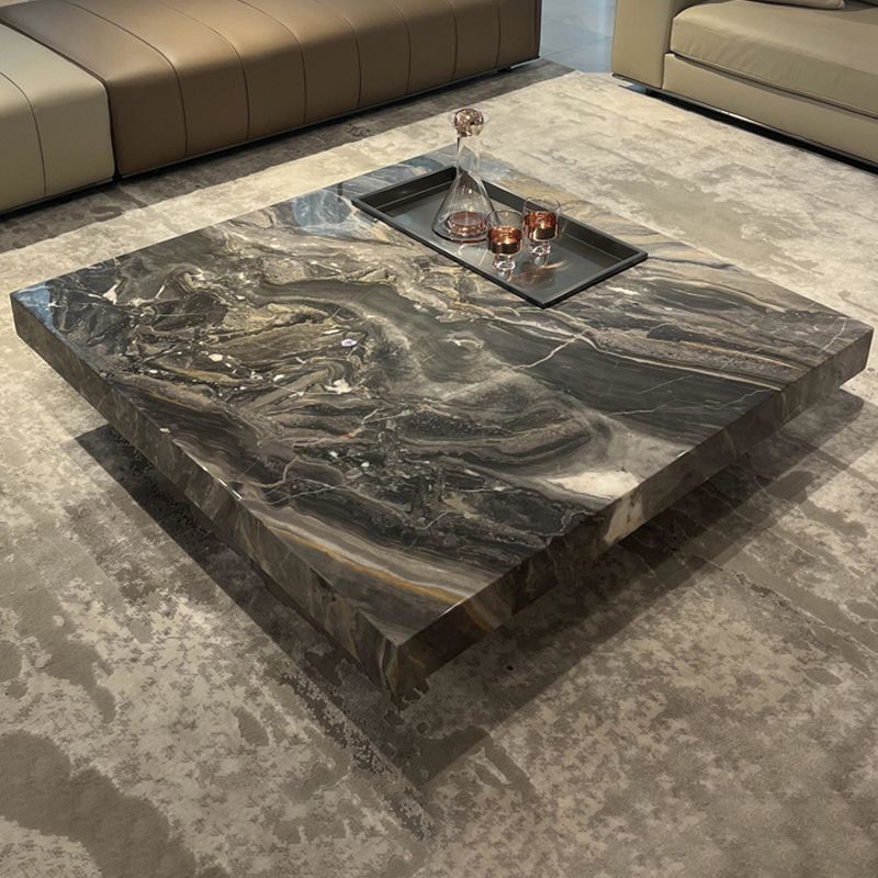 11"H Contemporary Coffee Table Black Slate Coffee Cocktail Table