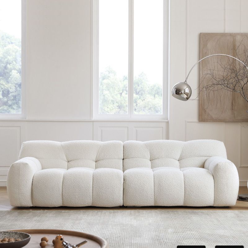 Biscuit Back Seating Square Arm Sofa in White for Living Room Clearhalo 'furn' 'furn_sofas' 'Furniture' 'Living Room Furniture' 'Sofa' 'sofas' 1200x1200_ec7c795f-56e7-4e5c-890b-a33ef95b69d8