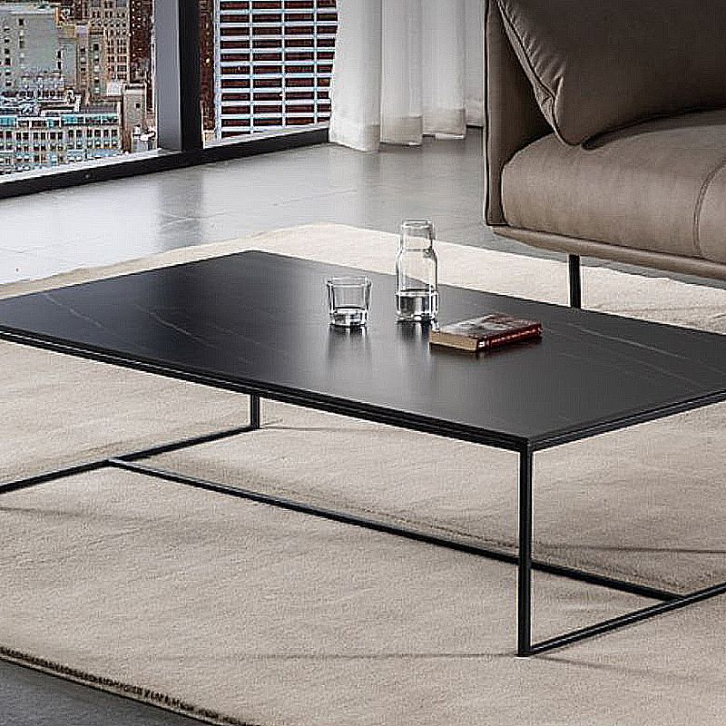 Trestle 1 Single Couchtisch rechteckiger Schiefer schwarzer Kaffeetisch