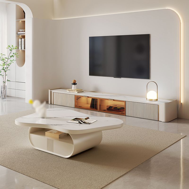 Tavolino moderno da caffè a forma di caffè singolo con cassetti di stoccaggio