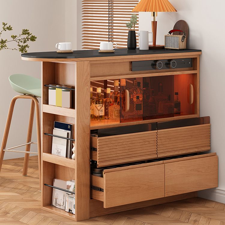 Table de tabouret de bar en pierre nordique table de pub de style nordique avec lumière LED