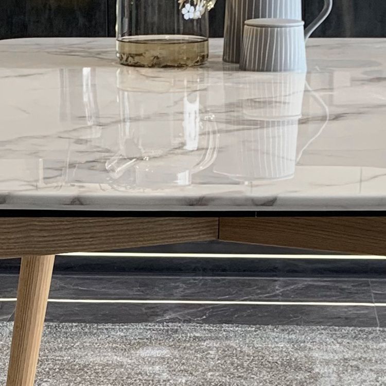 Modern Style Sintered Stone Dining Table Rectangle Table with 4 Wood Legs for Home Clearhalo ' dining_table' 'Dining Tables & Seating' 'Dining Tables' 'furn' 'furn_dining_table' 'Furniture' 'furniture_dining_table' 'Kitchen & Dining Furniture' 'kitchen&dining_furn' 'kitchen' 'kitchen_dining_table' 1200x1200_f545917e-6919-4fc9-9216-023969541030