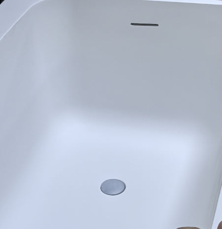 Modern Stone Rectangular Tub Soaking 22.05" Wide Bath with Overflow Trim Bath Clearhalo 'Bathroom Remodel & Bathroom Fixtures' 'Bathtubs' 'Home Improvement' 'home_improvement' 'home_improvement_bathtubs' 'Showers & Bathtubs' 20250328144335