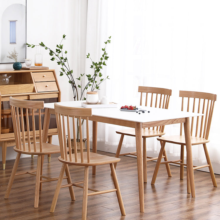 Modern Style Solid Wood Top Dining Table Sets with Rectangle Table Dining Furniture with 4 Chairs Clearhalo 'Dining Room Sets' 'Dining Tables & Seating' 'dining_room_set' 'Furniture' 'furniture_dining_room_set' 'Kitchen & Dining Furniture' 'kitchen&dining_furn' 'kitchen' 3347958