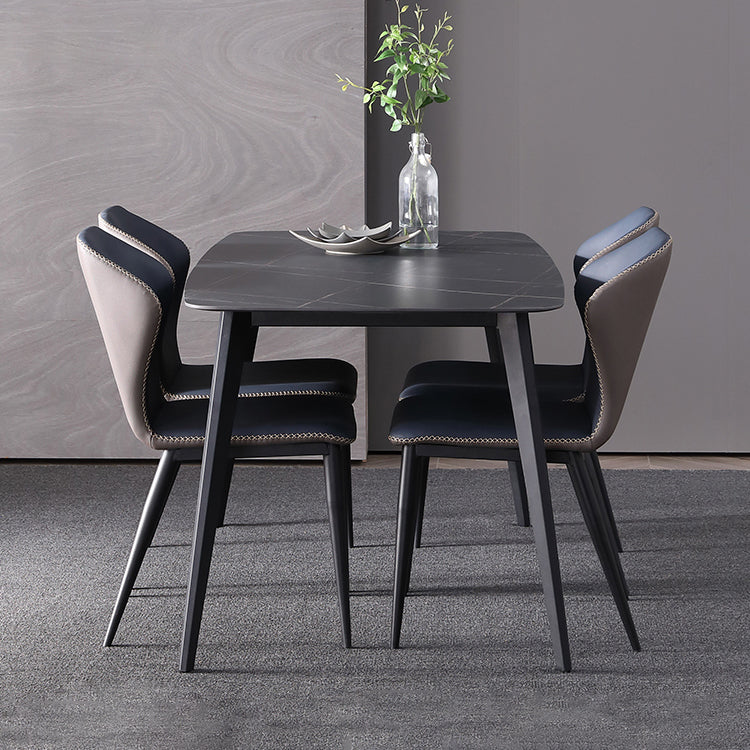 Modern Kitchen Sintered Stone Furniture with Standard Height Compact Dining Room Table Set with 4 Chairs Clearhalo 'Dining Room Sets' 'Dining Tables & Seating' 'dining_room_set' 'furn' 'furn_dining_room_set' 'Furniture' 'furniture_dining_room_set' 'Kitchen & Dining Furniture' 'kitchen&dining_furn' 'kitchen' 3385086