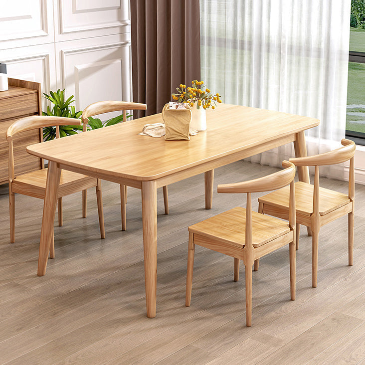 Minimalist Solid Wood Dining Set Standard Height with 4 Legs Base Dining Room Set for Home Use with 4 Chairs Clearhalo 'Dining Room Sets' 'Dining Tables & Seating' 'dining_room_set' 'furn' 'furn_dining_room_set' 'Furniture' 'furniture_dining_room_set' 'Kitchen & Dining Furniture' 'kitchen&dining_furn' 'kitchen' 3385297