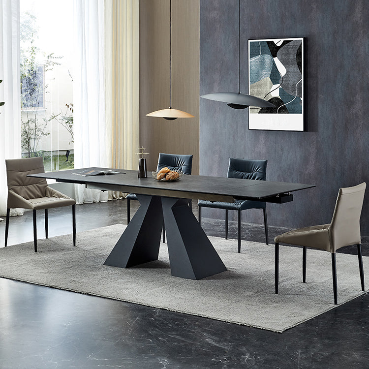 Modern Rectangle Shape Dinette Set Sintered Stone Top Dining Table Furniture for Dining Room with 4 Chairs Clearhalo 'Dining Room Sets' 'Dining Tables & Seating' 'dining_room_set' 'furn' 'furn_dining_room_set' 'Furniture' 'furniture_dining_room_set' 'Kitchen & Dining Furniture' 'kitchen&dining_furn' 'kitchen' 3407113
