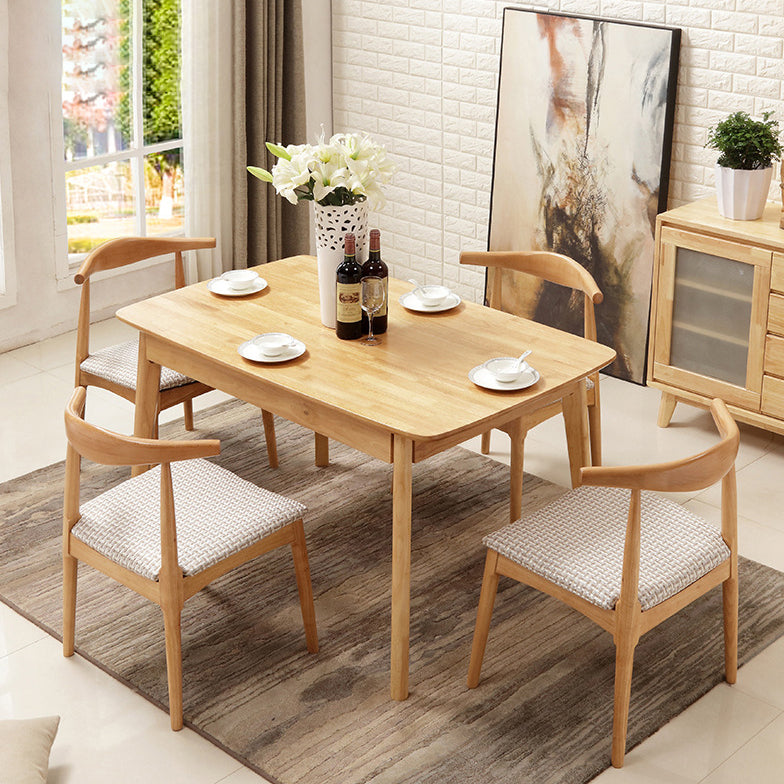 Modern Style Solid Wood Brown Dining Room Set with Rectangle Table Home Dining Table Furniture with 6 Chairs Clearhalo 'Dining Room Sets' 'Dining Tables & Seating' 'dining_room_set' 'furn' 'furn_dining_room_set' 'Furniture' 'furniture_dining_room_set' 'Kitchen & Dining Furniture' 'kitchen&dining_furn' 'kitchen' 3407433