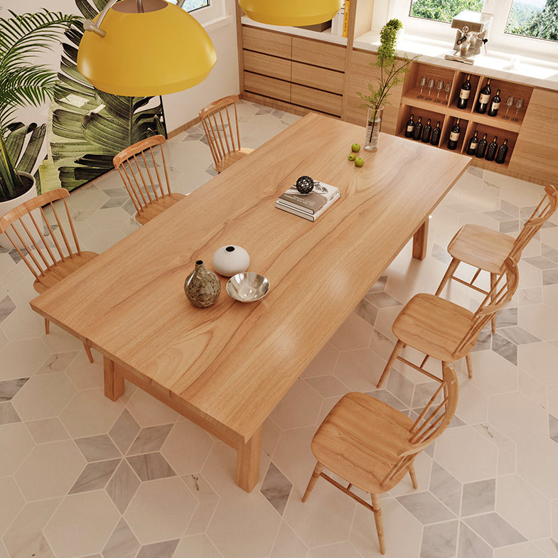 Modern Solid Wood Standard Dining Set Rectangle Shape Natural Dining Set for Kitchen Clearhalo 'Dining Room Sets' 'Dining Tables & Seating' 'dining_room_set' 'furn' 'furn_dining_room_set' 'Furniture' 'furniture_dining_room_set' 'Kitchen & Dining Furniture' 'kitchen&dining_furn' 'kitchen' 3413850