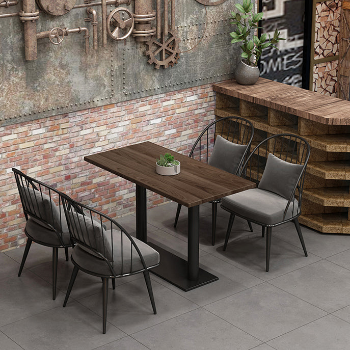 Industrial Style Solid Wood Top Dining Room Set with Rectangle Shape Dining Table Furniture Clearhalo 'Dining Room Sets' 'Dining Tables & Seating' 'dining_room_set' 'furn' 'furn_dining_room_set' 'Furniture' 'furniture_dining_room_set' 'Kitchen & Dining Furniture' 'kitchen&dining_furn' 'kitchen' 3422517