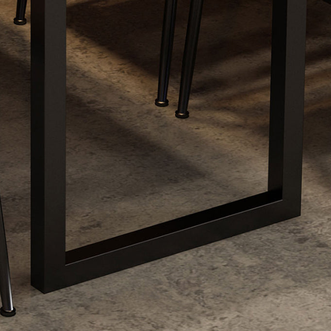 Industrial Wooden Dining Room Set with Rectangle Table and Black Legs Dining Table Furniture Clearhalo 'Dining Room Sets' 'Dining Tables & Seating' 'dining_room_set' 'furn' 'furn_dining_room_set' 'Furniture' 'furniture_dining_room_set' 'Kitchen & Dining Furniture' 'kitchen&dining_furn' 'kitchen' 3447071