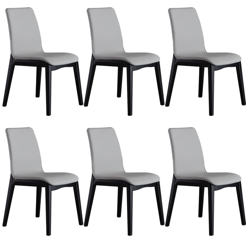 Wooden Contemporary Indoor Dining Side Chair Parsons Chair for Kitchen Grey Set of 6 Clearhalo ' kitchen&dining_furn' 'Dining Chairs' 'Dining Tables & Seating' 'dining_chair' 'Furniture' 'furniture_dining_chair' 'Kitchen & Dining Furniture' 'kitchen' 3453628