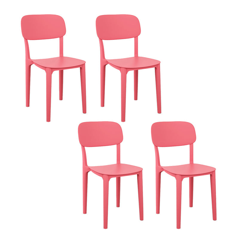 Plastic Dining Chair Modern Kitchen Side Chair 17'' Wide Open Back Dining Side Chair Red Set of 4 Clearhalo ' kitchen&dining_furn' 'Dining Chairs' 'Dining Tables & Seating' 'dining_chair' 'Furniture' 'furniture_dining_chair' 'Kitchen & Dining Furniture' 'kitchen' 3454001